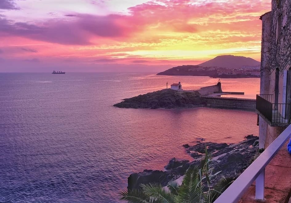 Sunset on the Water of Collioure, France