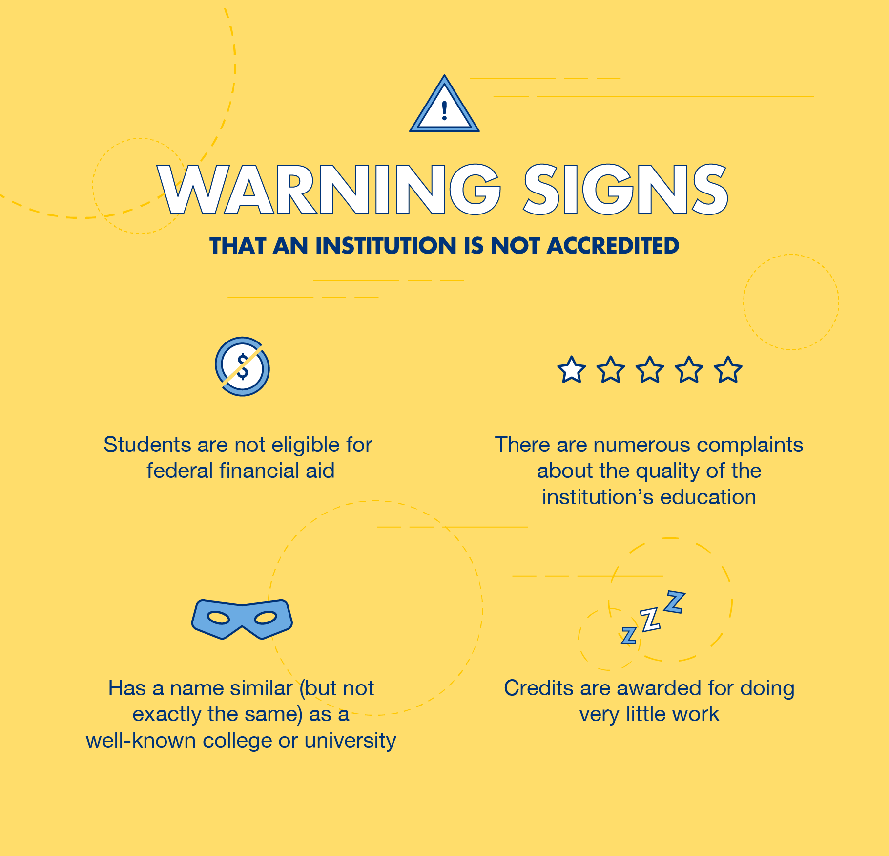 Warning signs that an institution is not accredited