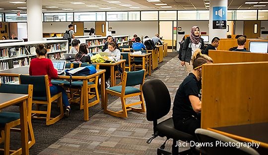 Students in the Drexel University library